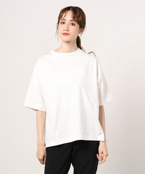 100% ORGANIC COTTON（100パーセントオーガニックコットン）の「ワイドポケット付きTシャツ（Tシャツ/カットソー・レディース・ブラック/ブラウン/ピンク/グリーン/ホワイト・フリー）」の19枚目の写真
