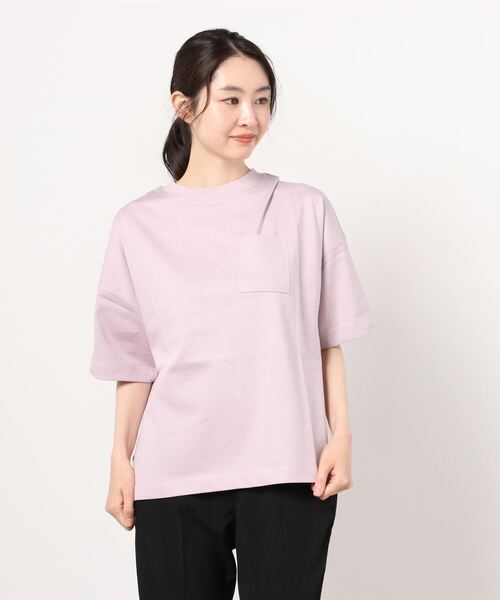 100% ORGANIC COTTON（100パーセントオーガニックコットン）の「ワイドポケット付きTシャツ（Tシャツ/カットソー・レディース・ブラック/ブラウン/ピンク/グリーン/ホワイト・フリー）」の22枚目の写真