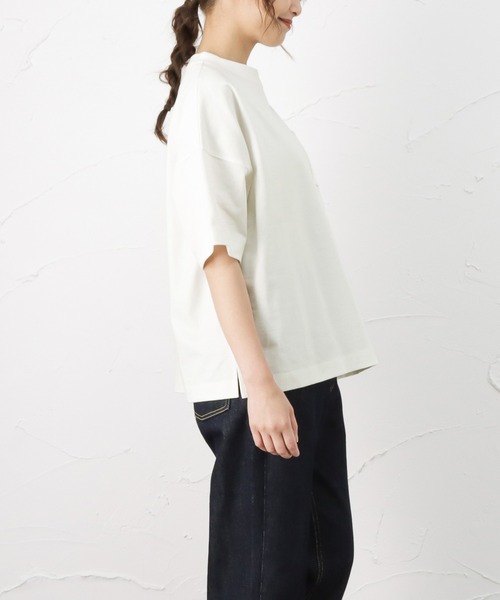 100% ORGANIC COTTON（100パーセントオーガニックコットン）の「ワイドポケット付きTシャツ（Tシャツ/カットソー・レディース・ブラック/ブラウン/ピンク/グリーン/ホワイト・フリー）」の11枚目の写真