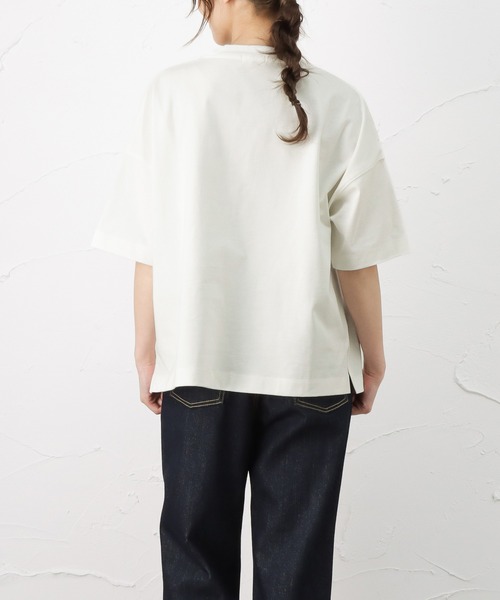 100% ORGANIC COTTON（100パーセントオーガニックコットン）の「ワイドポケット付きTシャツ（Tシャツ/カットソー・レディース・ブラック/ブラウン/ピンク/グリーン/ホワイト・フリー）」の12枚目の写真