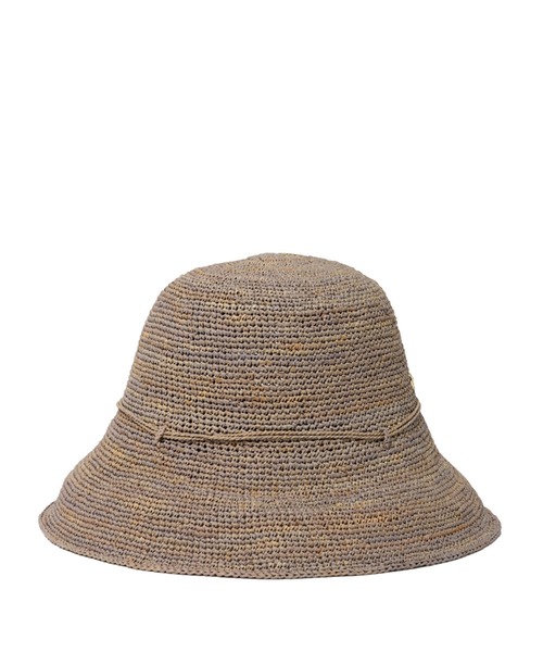 HELEN KAMINSKI バケットハット 100%ラフィア グレー 帽子 Helen