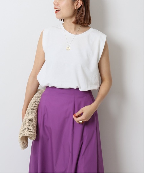 Spick & Span（スピックアンドスパン）の「インレースリーブレス◆（タンクトップ・レディース・ホワイト/ベージュ/チャコールグレー・FREE）」の14枚目の写真