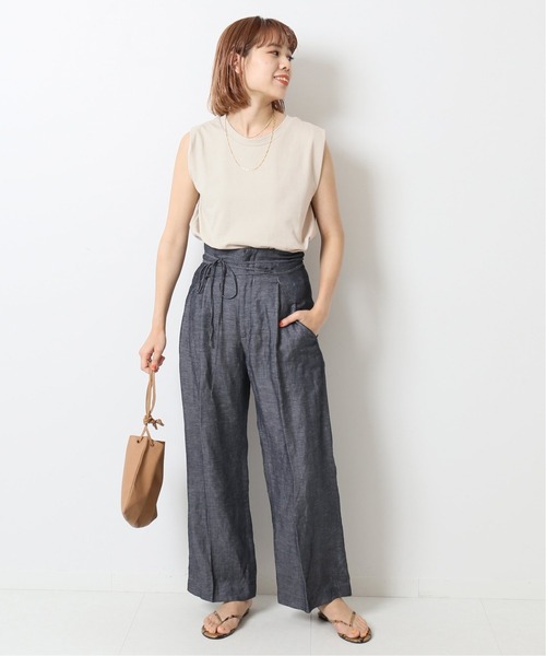 Spick & Span（スピックアンドスパン）の「インレースリーブレス◆（タンクトップ・レディース・ホワイト/ベージュ/チャコールグレー・FREE）」の17枚目の写真