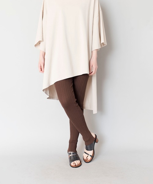 OSMOSIS（オズモーシス）の「変則リブニットレギンス（レギンス/スパッツ・レディース・ライトベージュ/グレイッシュベージュ/ブラウン/ブラック・ONE SIZE）」の15枚目の写真