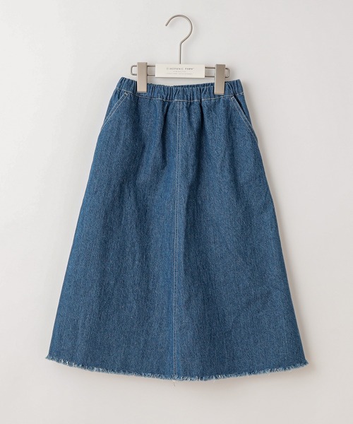 CIAOPANIC TYPY（チャオパニックティピー）の「【KIDS】コットンリネンデニム リメイクロングスカート（デニムスカート・キッズ・ネイビー/サックスブルー・LARGE/SMALL/X-LARGE/MEDIUM/XX-LARGE）」の6枚目の写真