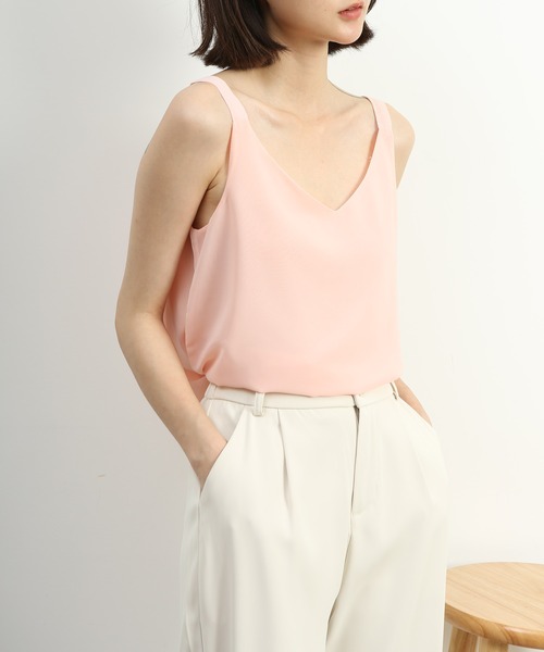 MAISON DE THERESE（メゾン ド テレーズ）の「シフォンVネックキャミソール（キャミソール・レディース・ライトピンク/ブラック/グレー/ホワイト・L/M）」の15枚目の写真