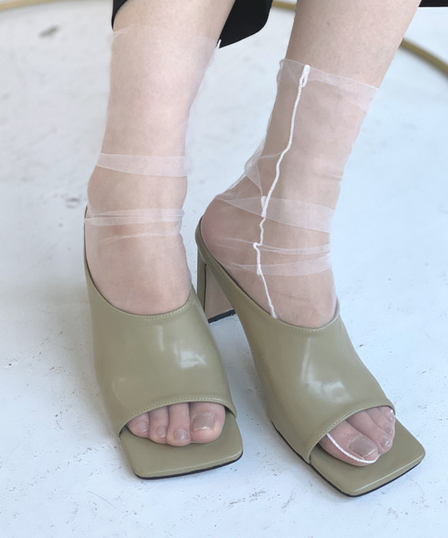 c.u.l（シーユーエル）の「【c.u.l】ミドル丈 シースルーチュールソックス cula197（ソックス/靴下・レディース・ネイビー/グレー/ライトブルー/ブラック/グリーン/パープル/ピンク/ホワイト/ライトベージュ・FREE）」の10枚目の写真