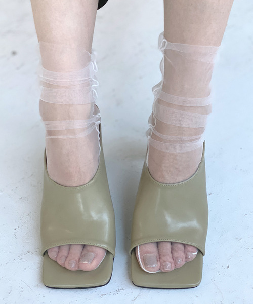 c.u.l（シーユーエル）の「【c.u.l】ミドル丈 シースルーチュールソックス cula197（ソックス/靴下・レディース・ネイビー/グレー/ライトブルー/ブラック/グリーン/パープル/ピンク/ホワイト/ライトベージュ・FREE）」の11枚目の写真