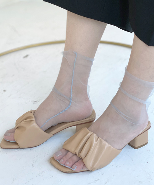 c.u.l（シーユーエル）の「【c.u.l】ミドル丈 シースルーチュールソックス cula197（ソックス/靴下・レディース・ネイビー/グレー/ライトブルー/ブラック/グリーン/パープル/ピンク/ホワイト/ライトベージュ・FREE）」の20枚目の写真