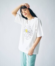 tk.TAKEO KIKUCHI | デイジーエンブロ半袖Tシャツ（ユニセックスアイテム）(Tシャツ/カットソー)