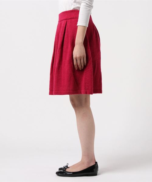 three dots(スリードッツ)の「ウールアルパカ フロントプリーツ スカート(スカート・レディース・ブラウン/ネイビー/ピンク/グレー・MEDIUM/SMALL)」の5枚目の写真