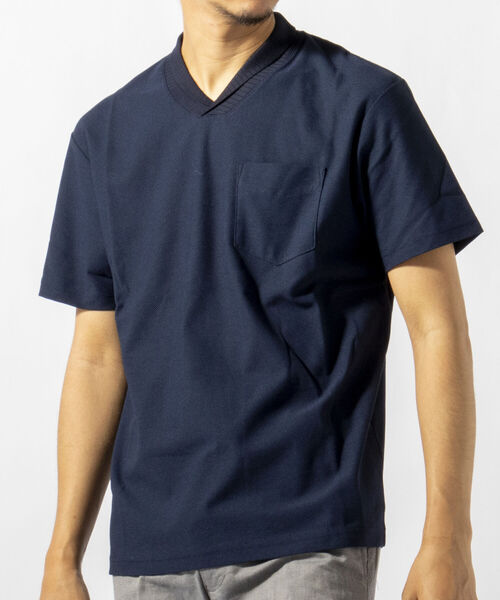 NOLLEY'S goodman（ノーリーズグッドマン）の「ALBINI(アルビニ) カノコ ショールカラー ポロシャツ（ポロシャツ・メンズ・ホワイト/ブルー系その他/ネイビー・SMALL/X-LARGE/MEDIUM/LARGE）」の13枚目の写真