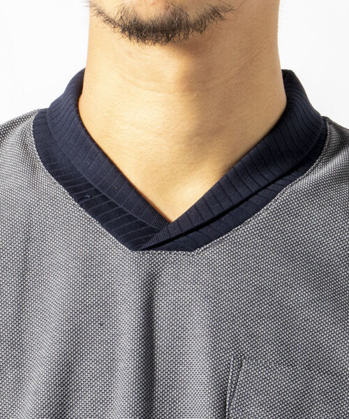 NOLLEY'S goodman（ノーリーズグッドマン）の「ALBINI(アルビニ) カノコ ショールカラー ポロシャツ（ポロシャツ・メンズ・ホワイト/ブルー系その他/ネイビー・SMALL/X-LARGE/MEDIUM/LARGE）」の10枚目の写真