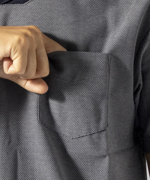 NOLLEY'S goodman（ノーリーズグッドマン）の「ALBINI(アルビニ) カノコ ショールカラー ポロシャツ（ポロシャツ・メンズ・ホワイト/ブルー系その他/ネイビー・SMALL/X-LARGE/MEDIUM/LARGE）」の8枚目の写真