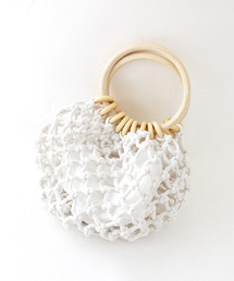 MODE ROBE | ウッドハンドル編みバッグ(ハンドバッグ)