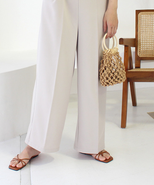 MODE ROBE（モードローブ）の「ウッドハンドル編みバッグ（ハンドバッグ・レディース・ホワイト/ベージュ・FREE）」の11枚目の写真