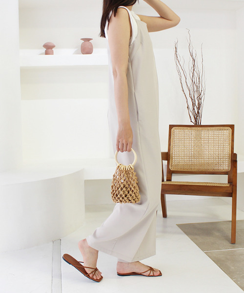 MODE ROBE（モードローブ）の「ウッドハンドル編みバッグ（ハンドバッグ・レディース・ホワイト/ベージュ・FREE）」の21枚目の写真