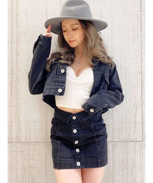 GYDA（ジェイダ）の「ウエストデザインスカートライクショーパン（デニムスカート・レディース・ブラック/ブルー/ベージュ・SMALL/MEDIUM）」の13枚目の写真