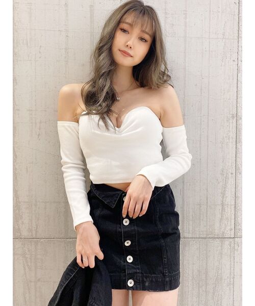 GYDA（ジェイダ）の「ウエストデザインスカートライクショーパン（デニムスカート・レディース・ブラック/ブルー/ベージュ・SMALL/MEDIUM）」の6枚目の写真