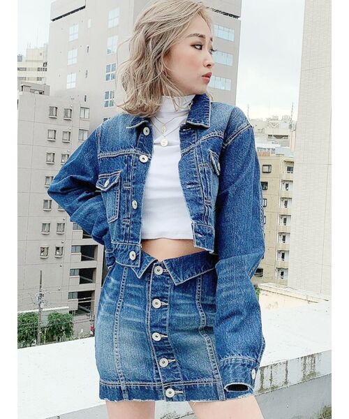 GYDA（ジェイダ）の「ウエストデザインスカートライクショーパン（デニムスカート・レディース・ブラック/ブルー/ベージュ・SMALL/MEDIUM）」の22枚目の写真