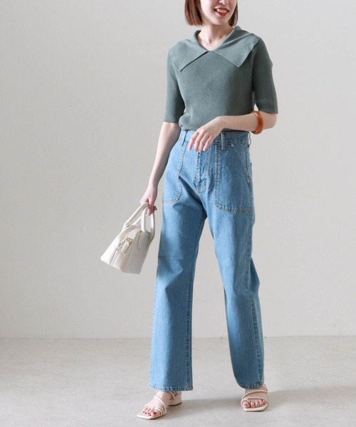 Cheek（チーク）の「衿付きリブプルオーバー（ニット/セーター・レディース・グリーン/アイボリー/モカ・MEDIUM）」の19枚目の写真