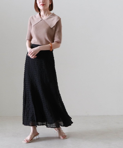 Cheek（チーク）の「衿付きリブプルオーバー（ニット/セーター・レディース・グリーン/アイボリー/モカ・MEDIUM）」の8枚目の写真