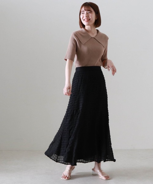 Cheek（チーク）の「衿付きリブプルオーバー（ニット/セーター・レディース・グリーン/アイボリー/モカ・MEDIUM）」の13枚目の写真