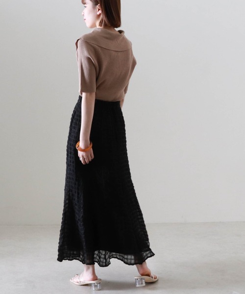 Cheek（チーク）の「衿付きリブプルオーバー（ニット/セーター・レディース・グリーン/アイボリー/モカ・MEDIUM）」の20枚目の写真