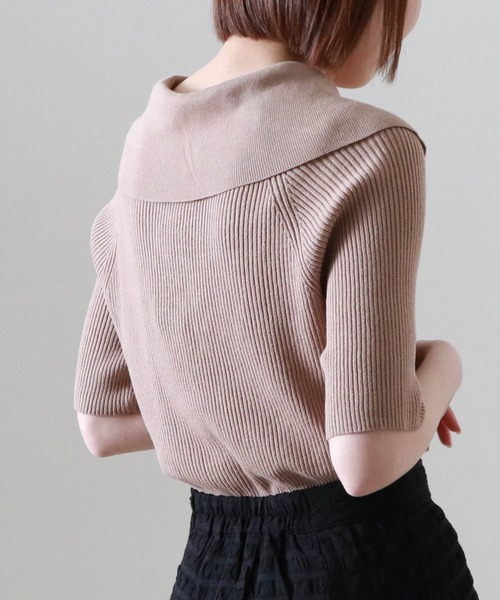 Cheek（チーク）の「衿付きリブプルオーバー（ニット/セーター・レディース・グリーン/アイボリー/モカ・MEDIUM）」の18枚目の写真