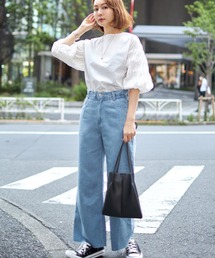 セミフレアデニムパンツ