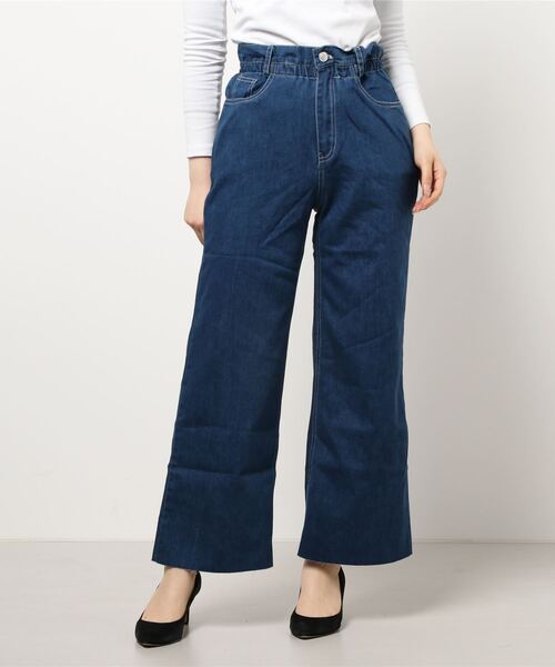 STYLEBLOCK（スタイルブロック）の「セミフレアデニムパンツ（デニムパンツ・レディース・ブルー/ライトブルー・FREE）」の8枚目の写真