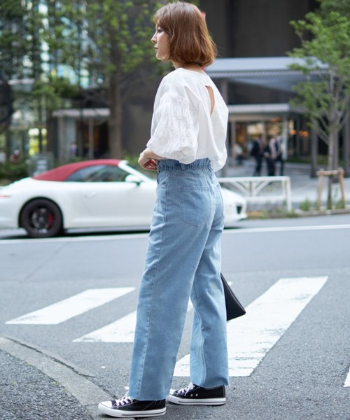 STYLEBLOCK（スタイルブロック）の「セミフレアデニムパンツ（デニムパンツ・レディース・ブルー/ライトブルー・FREE）」の10枚目の写真