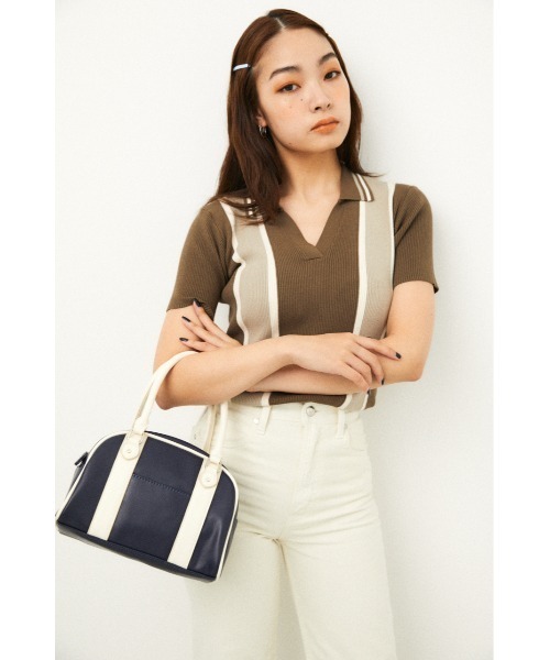 LAGUA GEM（ラグアジェム）の「MINI BOSTON BAG（ショルダーバッグ・レディース・ネイビー/ブラウン・FREE）」の16枚目の写真