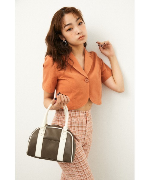 LAGUA GEM（ラグアジェム）の「MINI BOSTON BAG（ショルダーバッグ・レディース・ネイビー/ブラウン・FREE）」の9枚目の写真