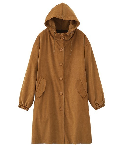 RANAN（ラナン）の「コーデュロイモッズ風パーカーコート（モッズコート・レディース・キャメル/ネイビー/グレー・L/M/LL/3L）」の19枚目の写真