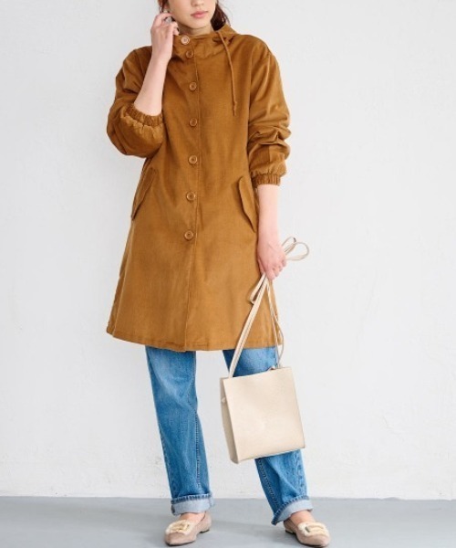 RANAN（ラナン）の「コーデュロイモッズ風パーカーコート（モッズコート・レディース・キャメル/ネイビー/グレー・L/M/LL/3L）」の15枚目の写真