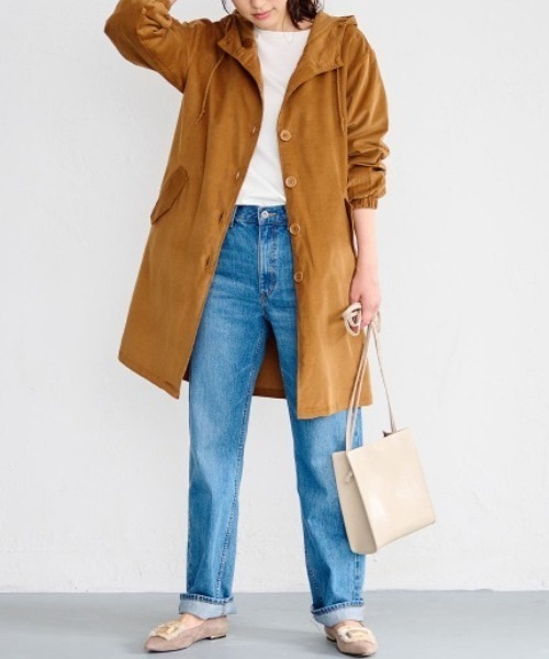 RANAN（ラナン）の「コーデュロイモッズ風パーカーコート（モッズコート・レディース・キャメル/ネイビー/グレー・L/M/LL/3L）」の17枚目の写真