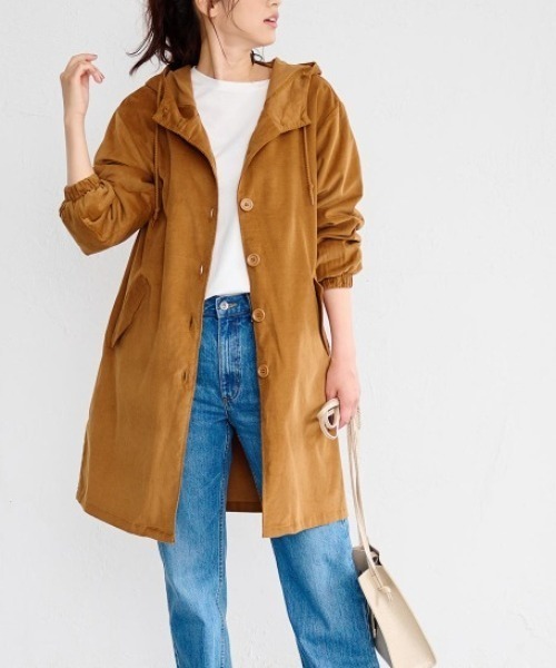 RANAN（ラナン）の「コーデュロイモッズ風パーカーコート（モッズコート・レディース・キャメル/ネイビー/グレー・L/M/LL/3L）」の18枚目の写真