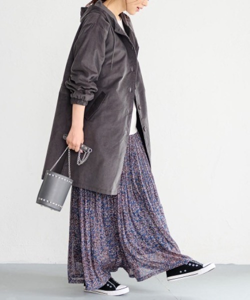 RANAN（ラナン）の「コーデュロイモッズ風パーカーコート（モッズコート・レディース・キャメル/ネイビー/グレー・L/M/LL/3L）」の8枚目の写真