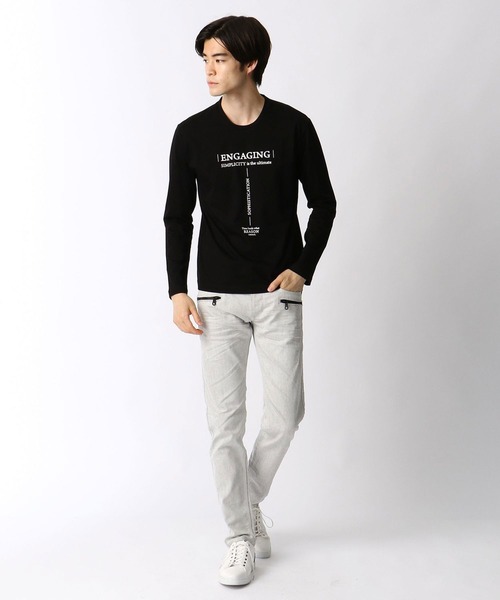 HIDEAWAYS NICOLE（ハイダウェイニコル）の「ダブルシルケットロゴプリント長袖プルオーバー（Tシャツ/カットソー・メンズ・ホワイト系その他/ブラック系その他/ホワイト/ブラック・XX-LARGE/X-LARGE/MEDIUM/LARGE）」の18枚目の写真