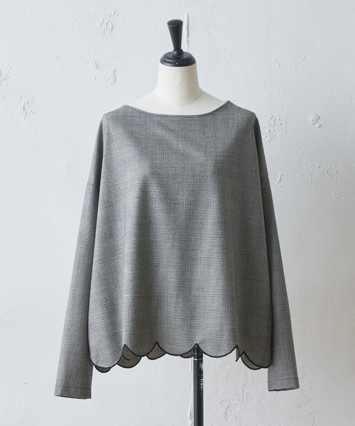 BEARDSLEY（ビアズリー）の「ウール混だから暖かく調節しやすいスカラー刺繍ブラウス（シャツ/ブラウス・レディース・ブラック/ネイビー・FREE）」の3枚目の写真