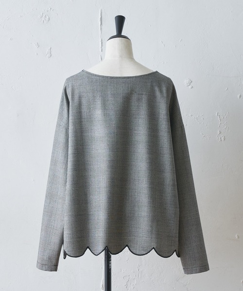 BEARDSLEY（ビアズリー）の「ウール混だから暖かく調節しやすいスカラー刺繍ブラウス（シャツ/ブラウス・レディース・ブラック/ネイビー・FREE）」の5枚目の写真