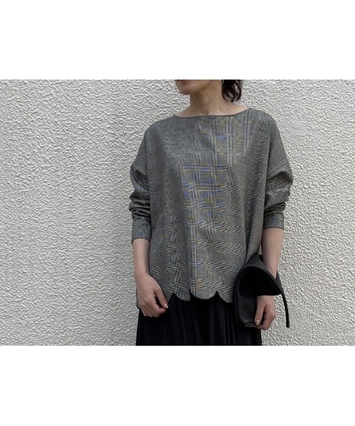 BEARDSLEY（ビアズリー）の「ウール混だから暖かく調節しやすいスカラー刺繍ブラウス（シャツ/ブラウス・レディース・ブラック/ネイビー・FREE）」の16枚目の写真