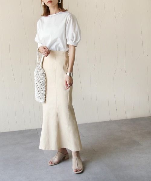 Chillfar（チルファー）の「デニムマーメイドロングスカート（デニムスカート・レディース・アイボリー/ブラック/ベージュ・FREE）」の13枚目の写真