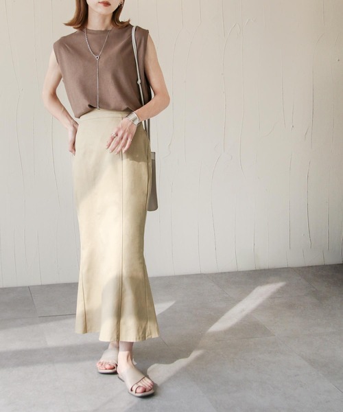 Chillfar（チルファー）の「デニムマーメイドロングスカート（デニムスカート・レディース・アイボリー/ブラック/ベージュ・FREE）」の21枚目の写真