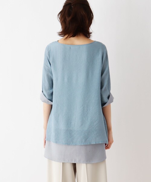 SHOO・LA・RUE（シューラルー）の「◆スラブレイヤード風プルオーバー（Tシャツ/カットソー・レディース・ライトブルー/ブラック/ベージュ/カーキ・02/03/04）」の9枚目の写真