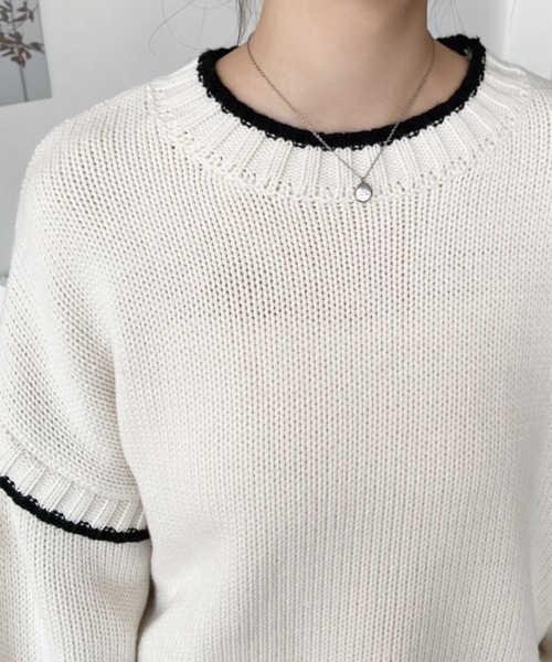 新品 定価86900円 ナマチェコ 22ss ローゲージ 柄編み ニット セール】【累計販売枚数1万枚突破！】ローゲージ配色ピコ編みニット