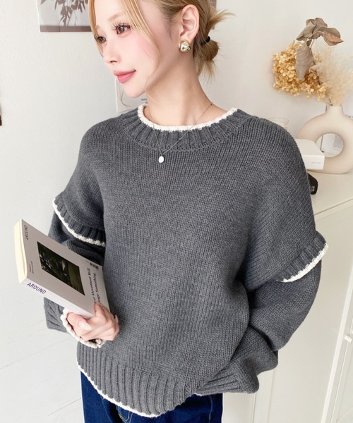 シルバービーズニットプルオーバー ブラック eimy istoire ♡シルバー  