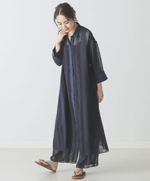 BEAMS LIGHTS（ビームスライツ）の「BEAMS LIGHTS / シャドウ ストライプ シャツ ワンピース（ワンピース）」