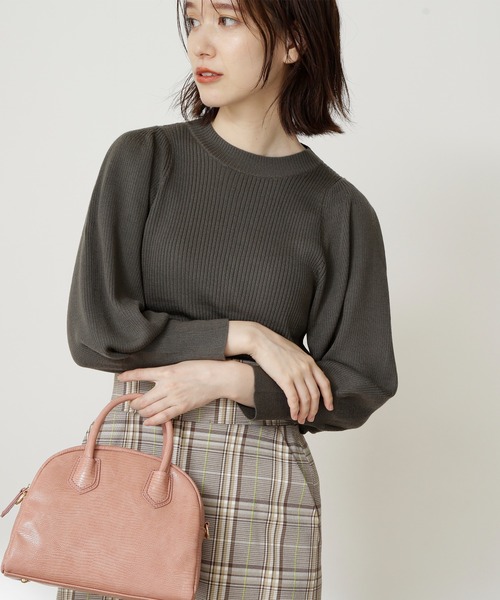 N.（N. Natural Beauty Basic）（エヌエヌナチュラルビューティーベーシック）の「◆ウールベーシックパフスリーブニット（ニット/セーター・レディース・オフホワイト/ブラック/グレー/ブルー/ピンク・MEDIUM）」の4枚目の写真